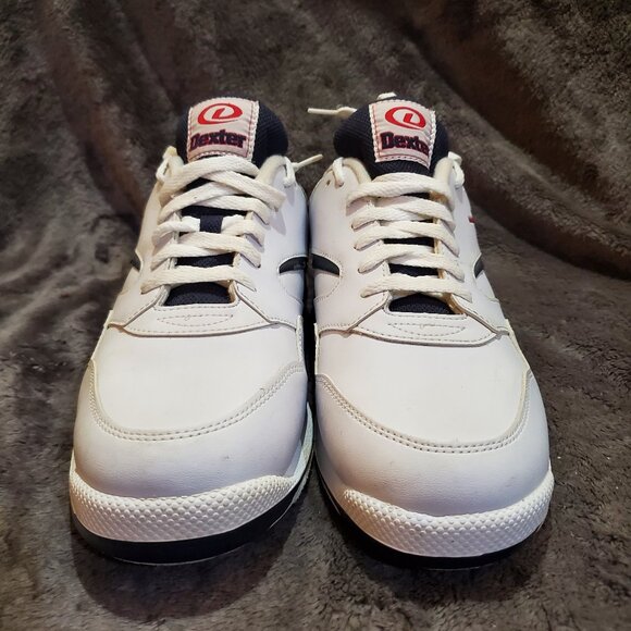 Mens Dexter Bowling Shoes White \ Blue Size 12M - Picture 2 of 13